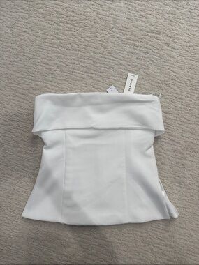 aritzia White Off-Shoulder Strapless Top